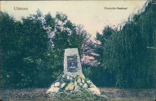Ansichtskarte Uetersen Parkanlage Chemnitz Denkmal 1912