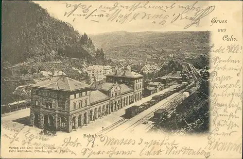 Ansichtskarte Calw Bahnhof 1901