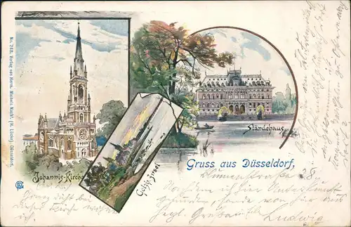 Ansichtskarte Litho AK Düsseldorf Johannis Kirche, Ständehaus 1901