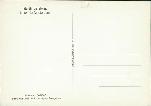 .Niederlande Martin  Nouvelle-Amsterdam Terres  Antarctiques Françaises 1980