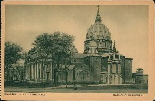 Postcard Montreal Cathedrale (Kathedrale) CATHOLIC CATHEDRAL 1920