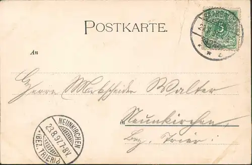 Ansichtskarte  Liedkarte Alleweil fidel! Mann mit Klampfe 1897