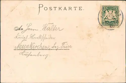 Ansichtskarte Augsburg Gratturm. Gold-Heraldik 1900 Goldrand/Prägekarte