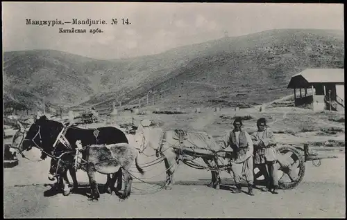 China   Mandjurei 滿洲 / 满洲 Mandschurei Typen China Eselkarren 中國 中国 1905