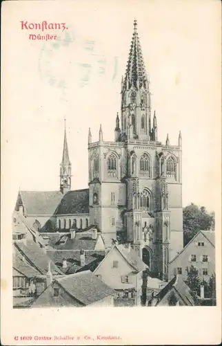 Ansichtskarte Konstanz Münster 1902   gelaufen nach PRAHA PRAG (Ankunftsstempel)