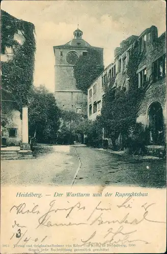 Ansichtskarte Heidelberg Der Wartturm und der Ruprechtsbau 1901