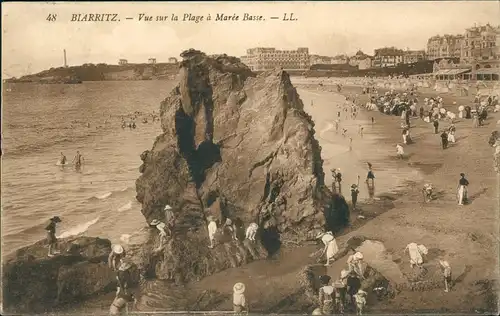 Biarritz Miarritze Vue sur la Plage à Marée Basse Strand und Küste 1910