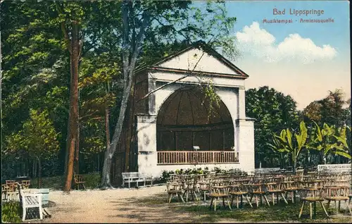 Ansichtskarte Bad Lippspringe Musiktempel- Arminiusquelle 1917