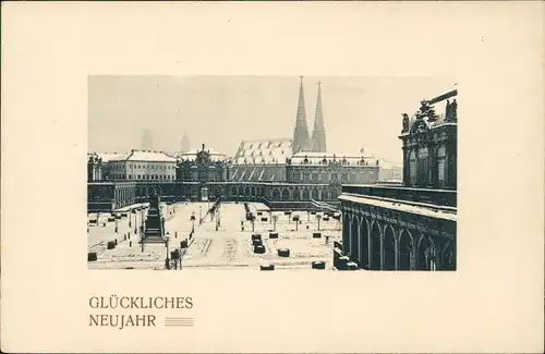 Innere Altstadt-Dresden Zwinger, Sophienkirche im Winter Neujahrskarte 1912