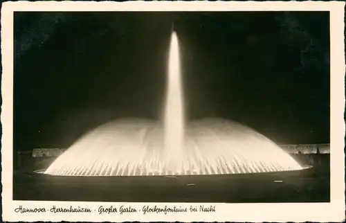 Herrenhausen-Hannover Großer Garten Glockenfontaine bei Nacht 1932