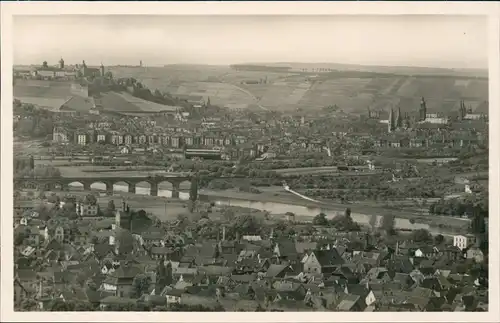 Ansichtskarte Würzburg Blick aus der Richtung Heldingsfeld 1932