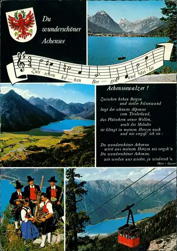 Eben am Achensee Achensee Mehrbild-AK mit Achensee-Walzer Lied-Text 1975
