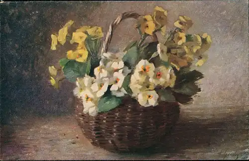 „Frühlingsblumen" Nach Originalen von A. Giesler Künstlerkarte 1913