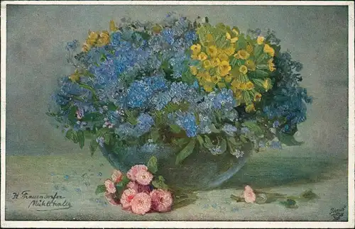 Ansichtskarte  H Frauendorfer Künstlerkarte Stillleveb Blumenbouquet 1912