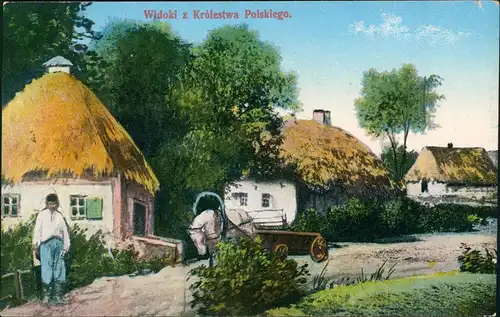 Polen Polska Widoki z  Polskiego Haus Häuser in ländlicher Umgebung 1910