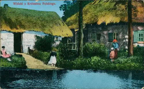 Polen Polska Polnische Häuser Widoki z Królestwa Polskiego Dorf Leben 1910