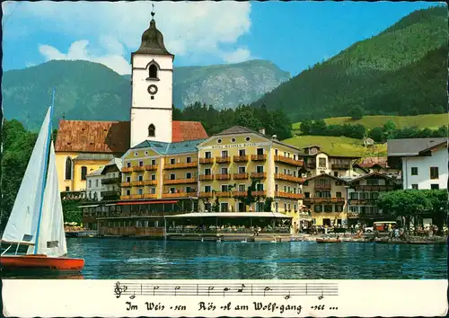 St. Wolfgang im Salzkammergut Panorama-Ansicht mit Hotel Weißes Rößl 1979