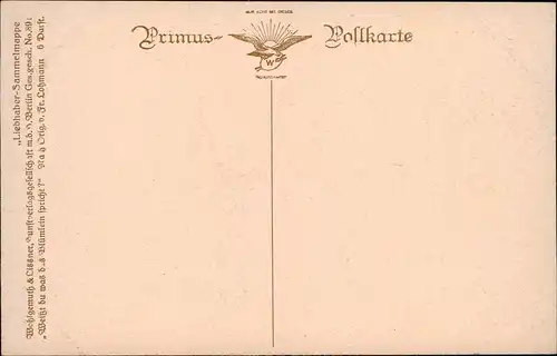 Künstlerkarte „Weißt du was das Blümlein spricht?" Fr. Lohmann Stillleben 1912