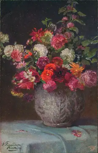 Künstlerkarte „Blumen" nach Orig. von Erz. v. Frauendorfer Mühlthaler. 1912