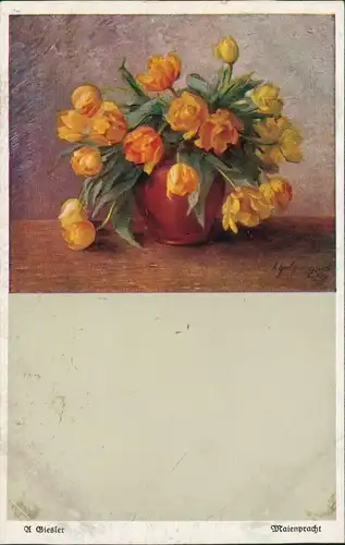 Ansichtskarte  Künstlerkarte Blumen Maienpracht A Giesler 1912