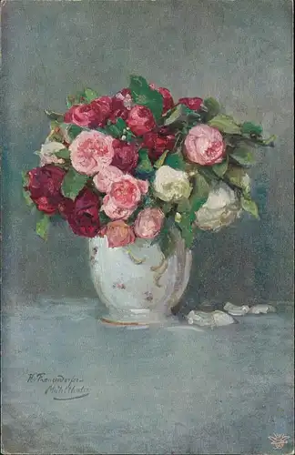 ,,Blumen" nach Orig. von Erz. H. v. Frauendorfer-Mühlthaler. Künstlerkarte 1912