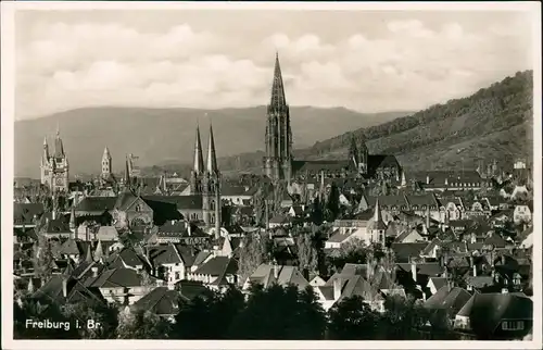 Ansichtskarte Freiburg im Breisgau Totale - Fotokarte 1930