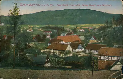 Cunewalde (Oberlausitz) Kumwałd Czorneboh. Weg durch Cunewalde 1913