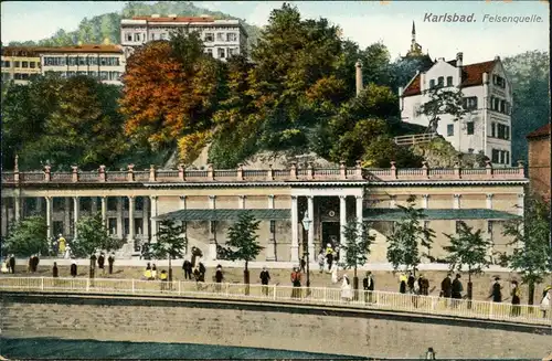 Postcard Karlsbad Karlovy Vary Felsenquelle. 1912