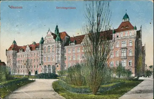 Ansichtskarte Bautzen Budyšin Gerichtsgebäude 1918