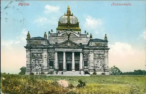 Postcard Görlitz Zgorzelec Ruhmeshalle, Gebäude-Ansicht 1907