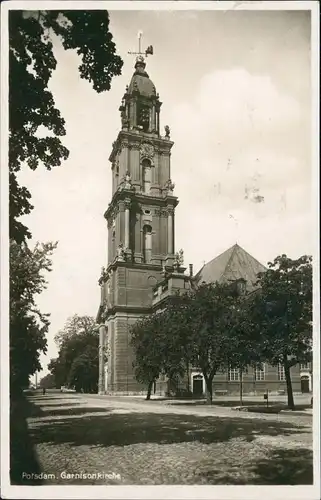 Ansichtskarte Potsdam Strassen Partie an der Garnisionskirche 1934