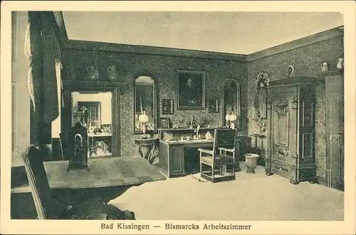 Ansichtskarte Bad Kissingen Bismarcks Arbeitszimmer 1920