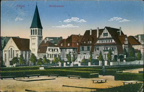 Ansichtskarte Essen (Ruhr) Moltkeplatz 1916  gel. Feldpost