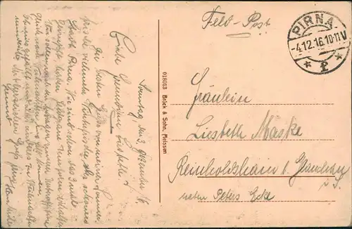 Ansichtskarte Copitz-Pirna Stadt, Elbdampfer 1916  gel. Feldpost