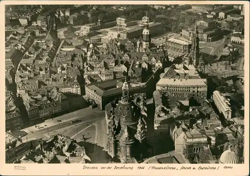Dresden Luftbild - Frauenkirche v. d. Zerstörung 1945/1961 Walter Hahn:13003