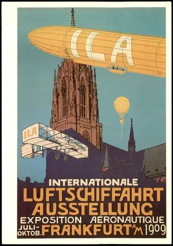 Frankfurt am Main Plakat  1. Internationale Flugausstellung  Zürich 1909/1970