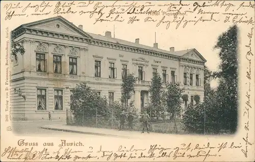 Ansichtskarte Aurich-Leer (Ostfriesland) Hotel Piqueurhof 1899
