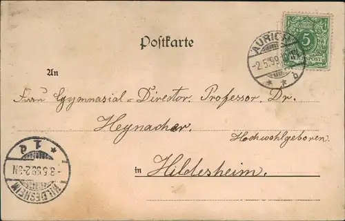 Ansichtskarte Aurich-Leer (Ostfriesland) Hotel Piqueurhof 1899