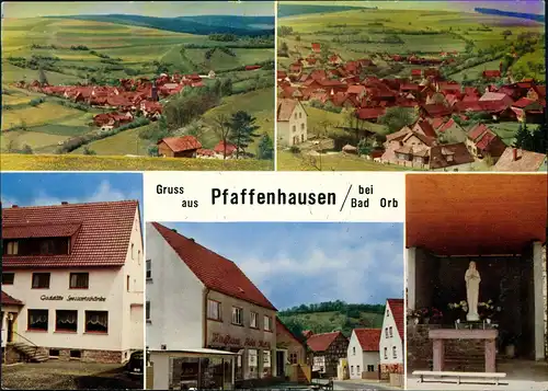 Ansichtskarte Pfaffenhausen Gaststätte, Totale, Kaufhaus 1980