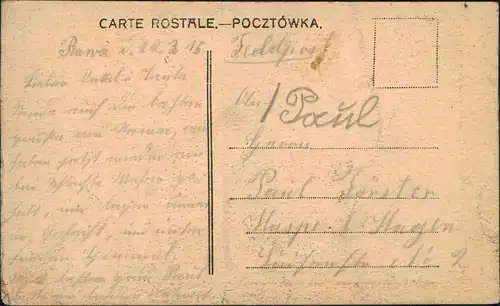 Postcard Rawa Mazowiecka Parafin Kirche. 1915