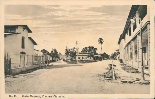 Postcard Daressalam Main Avenue, Tansania Deutsch-Ostafrika Kolonie 1920