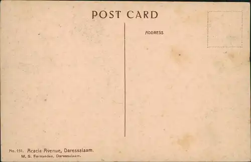 Daressalam Acacia Avenue Photogeschäft Tansania Deutsch Ostafrika 1922