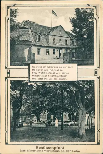 Ansichtskarte Marburg an der Lahn 2 Bild Schützenpfuhl Wirtshaus 1912