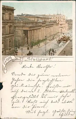 Ansichtskarte Stuttgart Königsbau - Gruss aus... 1898