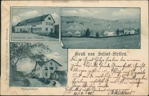 Stetten Hohenzollern-Hechingen 3 Bild: Gasthaus, Totale, Schlachthof 1899