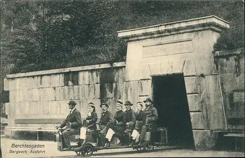 Ansichtskarte Berchtesgaden Salzbergwerk, Bergwerksbesucher 1911
