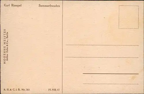 Ansichtskarte  Kinder Künstlerkarte Karl Rumpel Sommerfreuden 1912