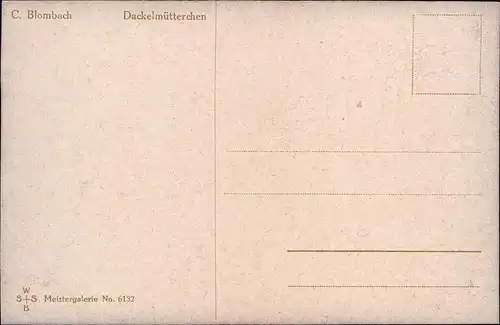 Kinder Künstlerkarte Dackelmütterchen C. Blombach Mädchen Dackel 1912