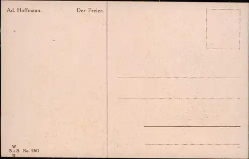 Kinder Künstlerkarte Ad. Hoffmann. Der Freier. Mädchen u. Junge 1912