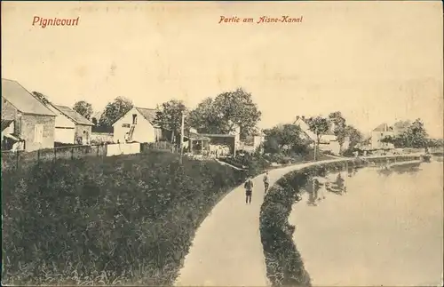 CPA Pignicourt Partie am Aisne-Kanal 1917